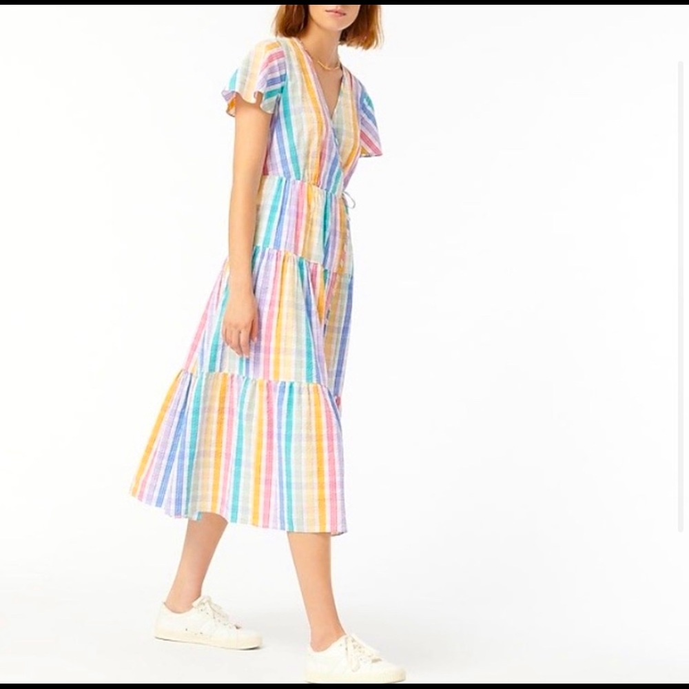 NWT Jcrew rainbow gingham dress